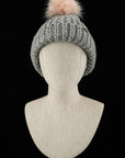 Jewel Knit Cuffed Pom Beanie