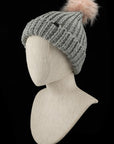 Jewel Knit Cuffed Pom Beanie