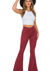 GJG Denim Bell Bottom Jean in Wine