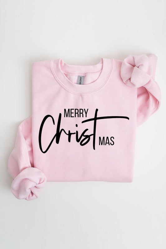 Merry Christmas Graphic Fleece Sweatshirts