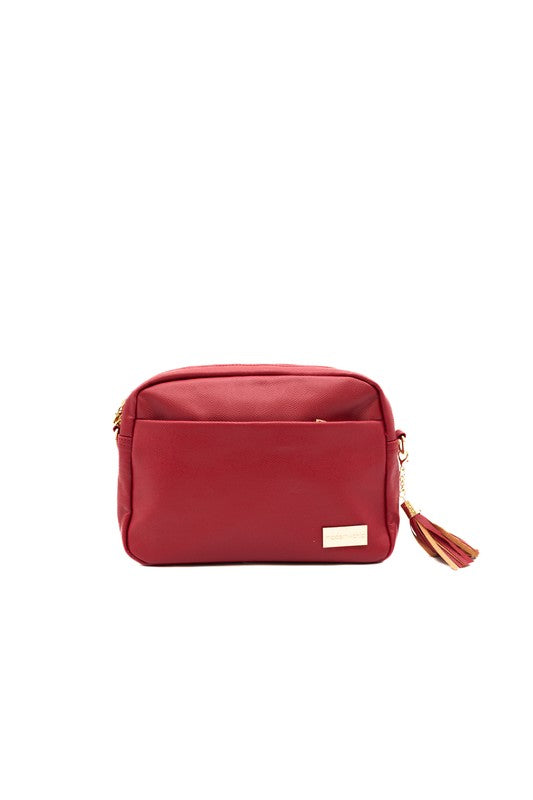 Cozy Rosy Bundle Crossbody Bag in Red with 2 Straps