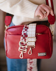 Cozy Rosy Bundle Crossbody Bag in Red with 2 Straps