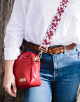 Cozy Rosy Bundle Crossbody Bag in Red with 2 Straps