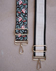 Black Botanical Guitar Strap Bag Bundle