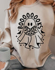 Cute Ghost Book Lover Graphic Fleece Sweatshirts