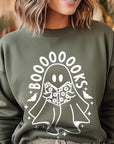 Cute Ghost Book Lover Graphic Fleece Sweatshirts