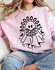 Cute Ghost Book Lover Graphic Fleece Sweatshirts