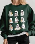 Funny Ghost Book Nerd Graphic Fleece Sweatshirts