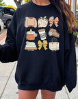 Fall Girly Doodle Graphic Fleece Sweatshirts