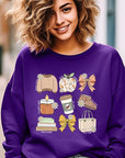 Fall Girly Doodle Graphic Fleece Sweatshirts