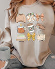 Fall Girly Doodle Graphic Fleece Sweatshirts