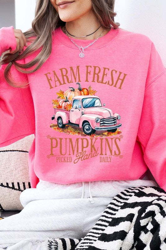 Farm Fresh Pumpkins Truck Fleece Sweatshirts