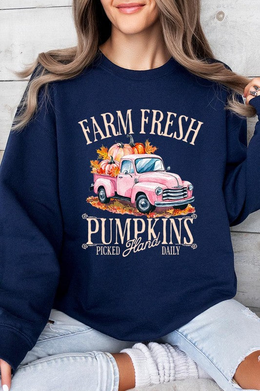 Farm Fresh Pumpkins Truck Fleece Sweatshirts