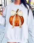 Coquette Bow Halloween Pumpkin Fleece Sweatshirts