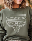 Western Boot Stitch Graphic Fleece Sweatshirts