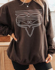 Western Boot Stitch Graphic Fleece Sweatshirts