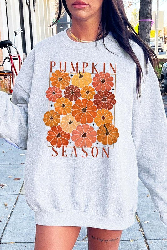 Pumpkin Season Boho Graphic Fleece Sweatshirts