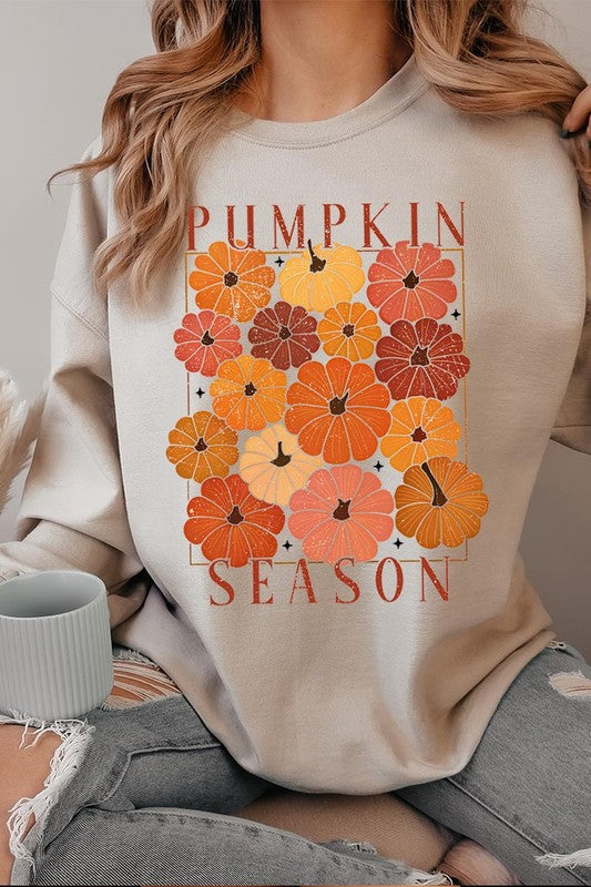 Pumpkin Season Boho Graphic Fleece Sweatshirts