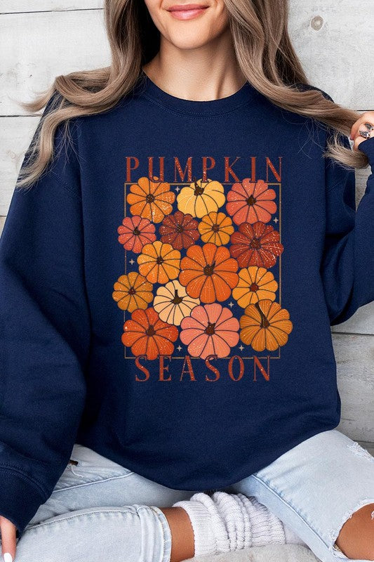 Pumpkin Season Boho Graphic Fleece Sweatshirts