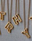 Cutout Initial Letter Personalized Necklace