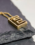 Cutout Initial Letter Personalized Necklace