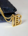 Cutout Initial Letter Personalized Necklace