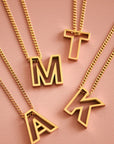 Cutout Initial Letter Personalized Necklace