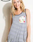 e Luna PLUS Striped Floral Mix Tank