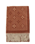 Geometric Print Scarf With Fringe