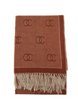 Double C Pattern Scarf with Fringe