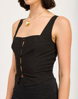 Emory Park Sleeveless Top with Button Up Detail