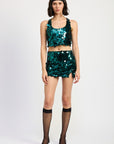 Emory Park Sequin Racer Back Top