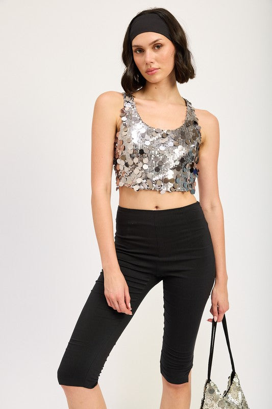 Emory Park Sequin Racer Back Top