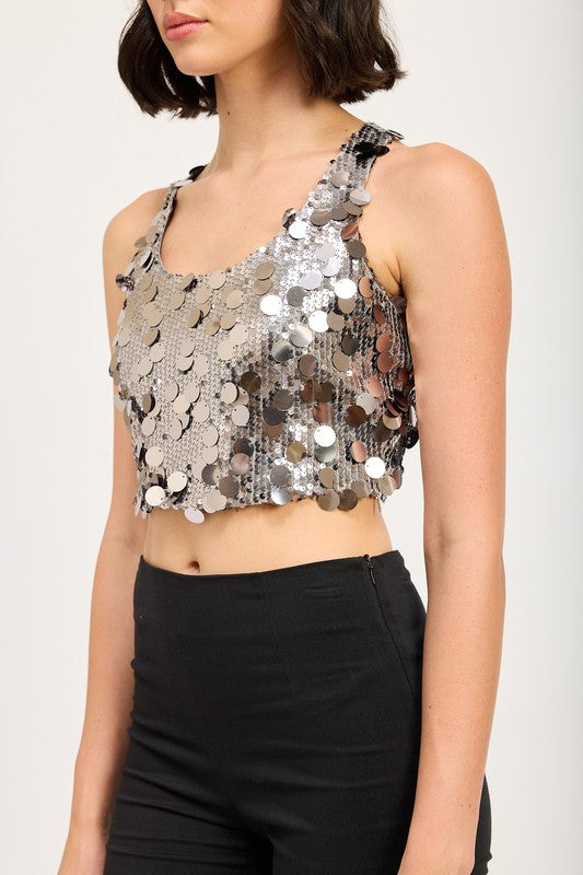 Emory Park Sequin Racer Back Top