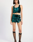 Emory Park Sequin Mini Skirt with Slit