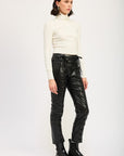 Emory Park Lace Up Faux Leather Trousers