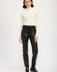 Emory Park Lace Up Faux Leather Trousers