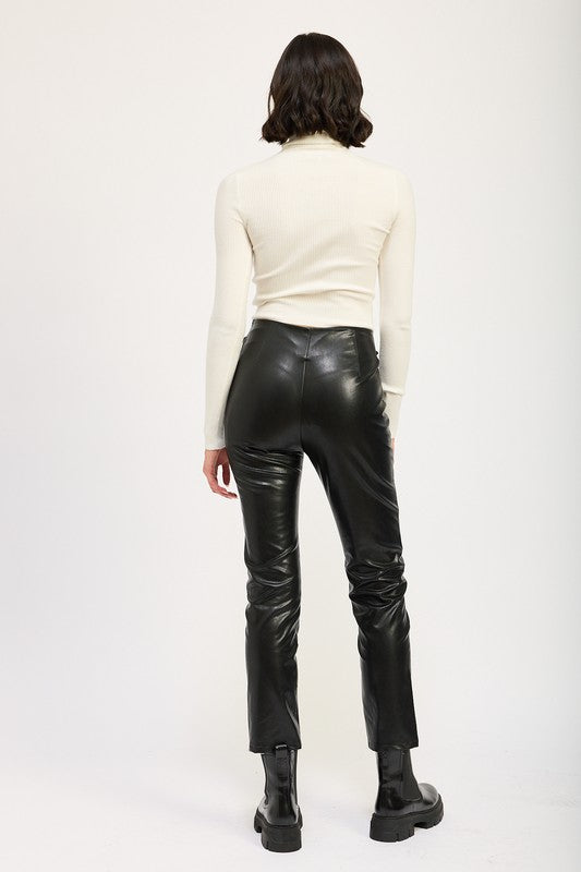 Emory Park Lace Up Faux Leather Trousers