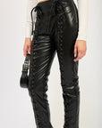 Emory Park Lace Up Faux Leather Trousers