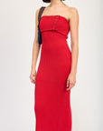 Emory Park Fold Over Ribbed Tube Dress