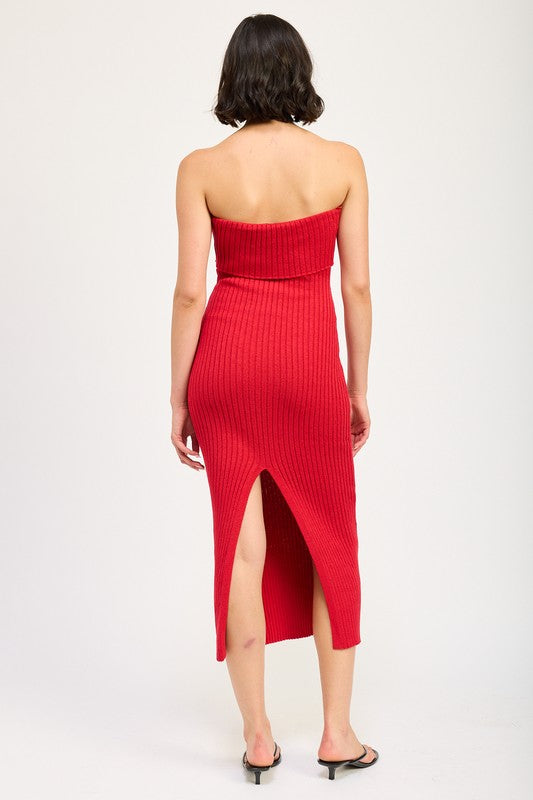 Emory Park Fold Over Ribbed Tube Dress