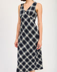 Emory Park Plaid Bias Maxi Dress