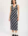 Emory Park Plaid Bias Maxi Dress