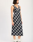 Emory Park Plaid Bias Maxi Dress