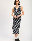 Emory Park Plaid Bias Maxi Dress