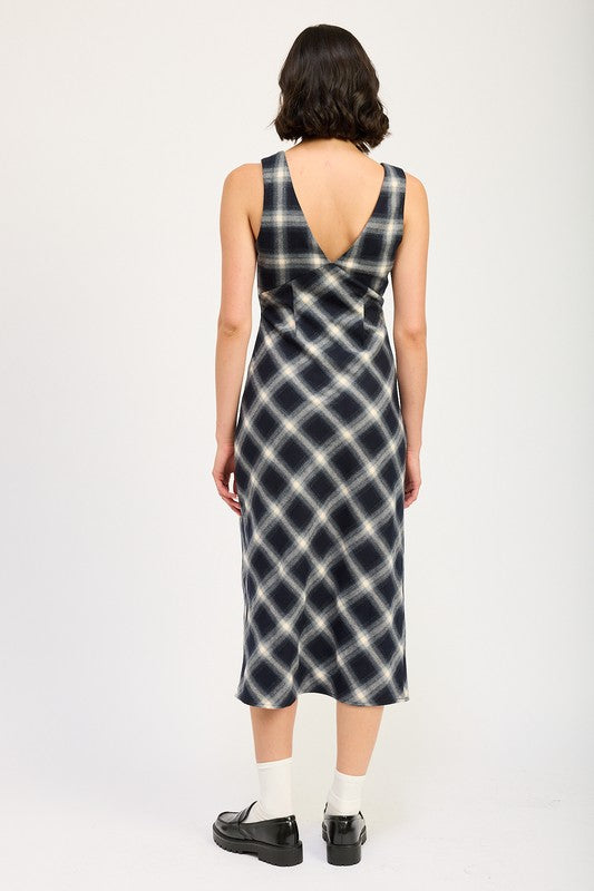 Emory Park Plaid Bias Maxi Dress