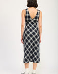 Emory Park Plaid Bias Maxi Dress