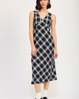 Emory Park Plaid Bias Maxi Dress