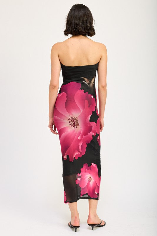 Emory Park Floral Tube Midi Dress