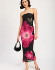 Emory Park Floral Tube Midi Dress